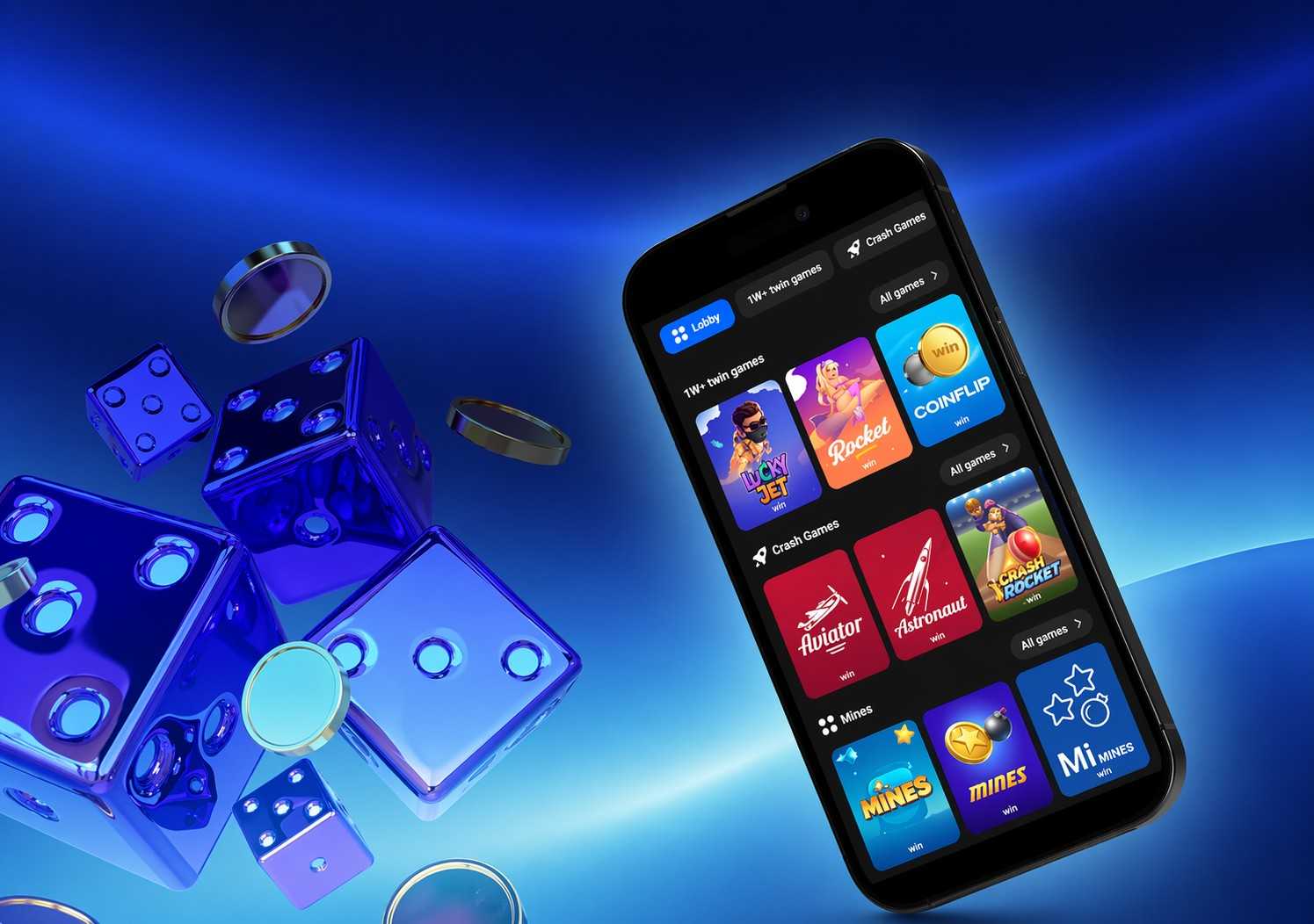 Mobile games web app interface